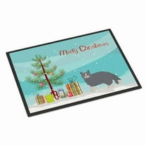 18 x 27 in. Selkirk Rex No.1 Cat Merry Christmas Indoor or Outdoor Mat