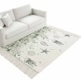 thumbnail image 4 of Sage Green Coastal Area Rug 3'x5',Summer Eucalyptus Leaves Beach Ocean Starfish Conch Woven Cotton Tassels Kitchen Rugs,Non Slip Indoor Door Mat Throw Carpet for Entryway Living Room Laundry Room, 4 of 9