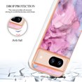 thumbnail image 6 of Designed for Google Pixel 8a Marble Case, Ultra Thin Girls Women Plating Marble Designed Flexible Soft TPU IMD Marble Protective Case Cover for Google Pixel 8a - Pink, 6 of 11