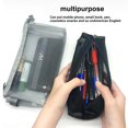 thumbnail image 5 of Pencil Case | Japanese Style Transparent Mesh Bag | Large Capacity Zipper Pouch | Breathable Fabric | Versatile Storage for Office, Makeup, Travel | 20x10x3cm | 1 Pack, 5 of 6