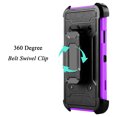thumbnail image 5 of iPhone X Case, Mignova Rugged Plastic Heavy Duty Armor Holster Defender Full Body Protective Hybrid Case Cover with Belt Swivel Clip and Kickstand for Apple iPhone X (Purple), 5 of 7
