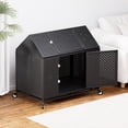 thumbnail image 6 of 48" Heavy Duty Dog Crate Large Dog cage Strong Metal Dog Kennels and Crates for Large Dogs Top Open with 2 Doors 4 Lockable Wheels 2 Removable Trays, 6 of 7
