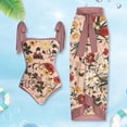 thumbnail image 1 of Traje de baño damas 2 piezas de traje de baño de playa para mujer con cordones y vestido para deportes acuáticos (S rosa), 1 of 4