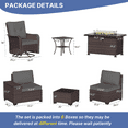 thumbnail image 3 of ALAULM Patio Conversation Set, 10-Piece Outdoor Furniture with Sofa and Coffee Table, Gray, 3 of 6