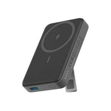 Anker MagGo - Power bank - with kickstand - 10000 mAh - 20 Watt - IQ 3.0, QC, PD - 3 output connectors (wireless charging, 24 pin USB-C, USB) - black