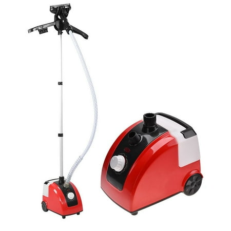 Heavy Duty Clothes Steamer WALFRONT Garment Steamer Professional Heavy Duty Garment Fabric Steamers Portable Household Clothes Wrinkle Removal Steamer with Stand Red 110V ()