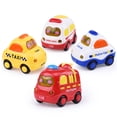 thumbnail image 2 of De Coches De Juguete Con Luces Y Sonidos Para Niños, Simulación De Inercia, Coche De Fricción, Juguetes Educativos Para Bebés 4 Uds. Cateissary FN006049-00, 2 of 6
