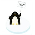thumbnail image 3 of Ambesonne Animal Duvet Cover Sets, Penguin on Ice Need Help, 2-King, Black White and Sky Blue, 3 of 7