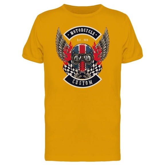 Flaming Motorcycle Custom 76 Tee Men's -Image by Shutterstock