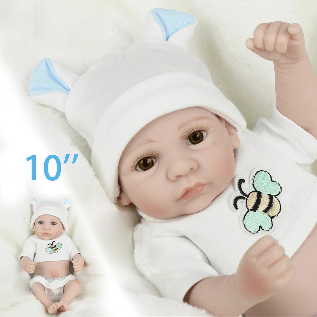 10" inch Reborn Newborn Baby Realike Doll Handmade Lifelike Silicone
