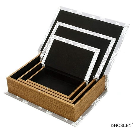 Hosley Set of 3, Gray Storage Memory Book Box