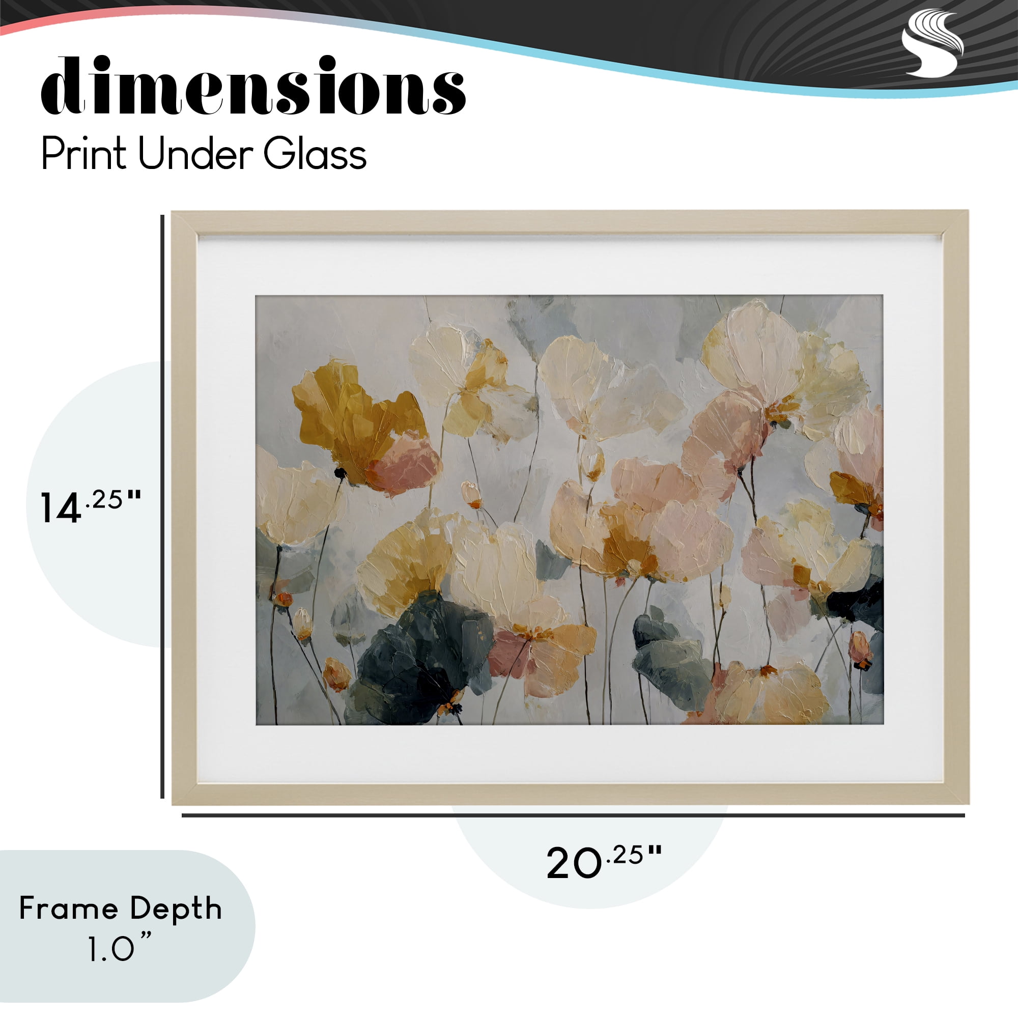 Stupell Industries Abstract Brushed Petals Birch Framed Print Under Glass, design by Jacky Ngan