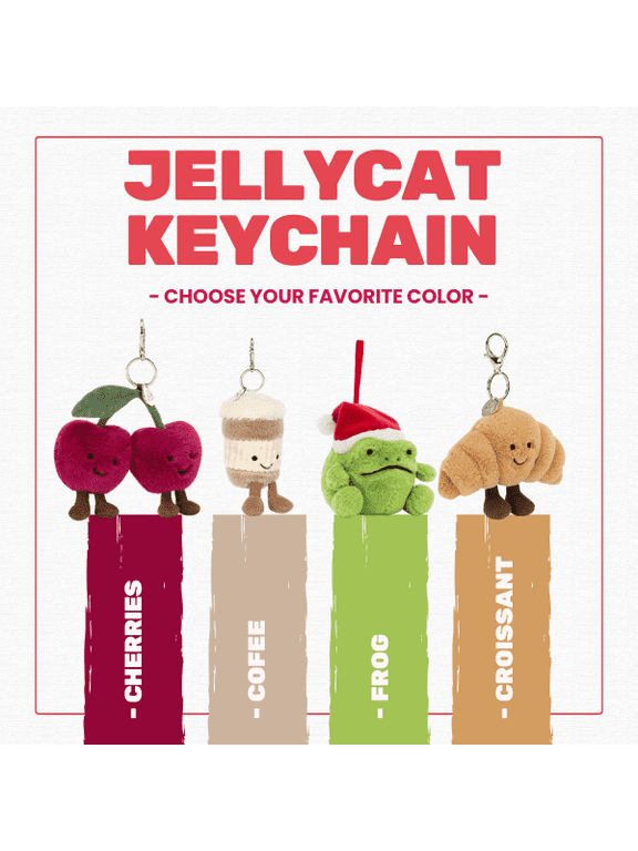 Plush Keychain, Cute Stuffed Animal Keychain, Soft Bag Charm Accessory, Kawaii Keyring for Backpack, Purse, Gift for Her