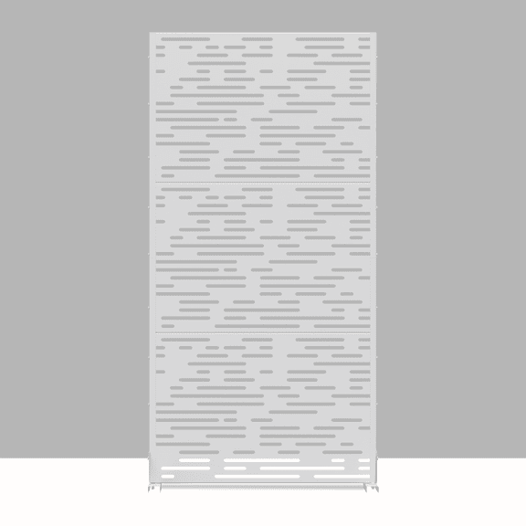 MAYEERTY 72"x35"x16" Outdoor Privacy Screen with Stand Metal Balcony Decorative Screen,White