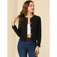 thumbnail image 3 of Chaqueta De Mujer Con Botones Cortos Y Ligeros Vintage De Otoño Con Bolsillos Negro M, 3 of 6