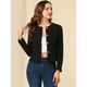 thumbnail image 3 of Chaqueta De Mujer Con Botones Cortos Y Ligeros Vintage De Otoño Con Bolsillos Negro M, 3 of 6