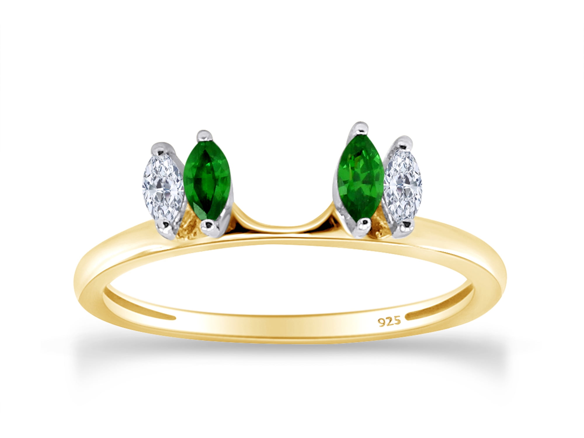 Jewel Zone US White Natural Diamond & Emerald Enhancer Guard Wrap