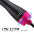 thumbnail image 6 of 3 In 1 One Step Hair Dryer and Styler Volumizer, Hot Air Brush, All in One, Professional , Leightweight Body, Negative Ion Generator, For All Hair Textures, Anti-Scald Feature, High Power, Black, 6 of 8