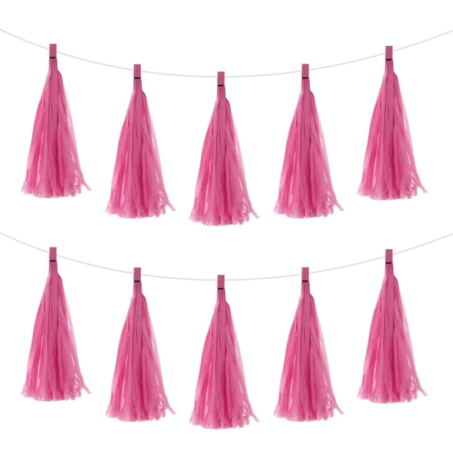 Guirnalda con Flecos Unique Bargains 20uds Rojo Rosado Cuerda Papel Seda