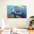 thumbnail image 3 of Elephant Stock Sea Sweetheart Ii Wall Art - Horizontal Canvas Wall Art - Living Room Wall Decor - Animal Canvas - Blue And Turquoise Decor By Carolee Vitaletti - 12" x 8", 3 of 8
