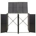 thumbnail image 4 of vidaXL Black Poly Rattan Double Wheelie Bin Shed 55.1"x31.5"x46.1" for Outdoor, 4 of 7