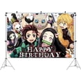 thumbnail image 4 of Demon Slayer Theme Birthday Flag Background Banner Children's Party Decoration supplies Photography Photo Prop ,70.8x43.3inch., 4 of 5