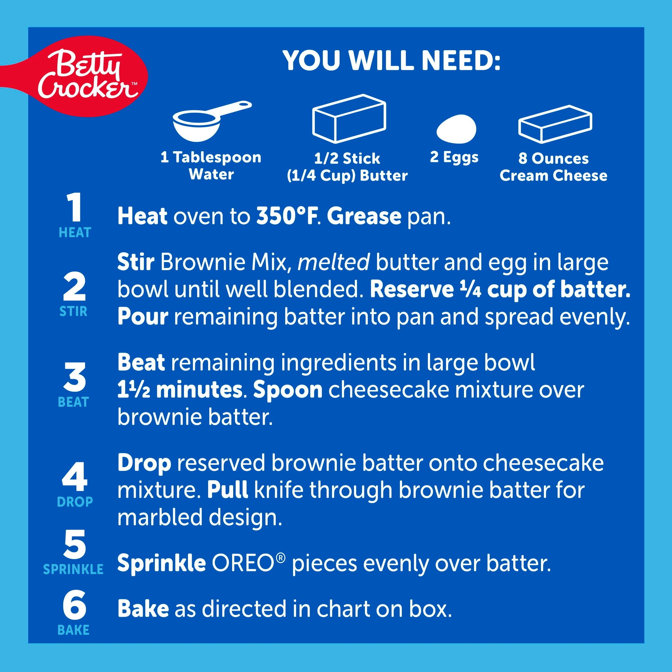 (3 pack) Betty Exclusives OREO Baked Cheesecake Mix, Includes Real OREO Cookie Pieces, 8.9 oz
