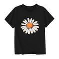 thumbnail image 4 of FamilyThread Girl's Flower Graphic Round Neck Short Sleeve Casual Trendy Cute Summer And Spring Tops For 2-14 Years, 4 of 4