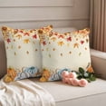 thumbnail image 2 of Orange Grey Fall Outdoor Waterproof Pillow Covers, Thanksgiving Maple Leaf Pumpkins Decorative Square Throw Pillowcase Sofa Cushion Sham for Patio/Couch/Chair, 18"x18" 2 Pack, 2 of 8