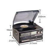 LoopTone Vinyl Record Player Turntable with Bluetooth, CD, Tape, Radio, USB Recorder, Stereo Home System