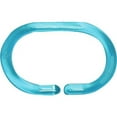 thumbnail image 2 of Clear Turquoise Blue Plastic Shower Curtain Rings - Set of 12, 2 of 5