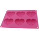 thumbnail image 2 of Moldes de silicona 3d Mousse Diy molde para decoración de pasteles gelatina pudín caramelo Chocolate 6 agujeros corazón, silicona, rosa, molde de corazón rosa TUNC Sencillez, 2 of 5
