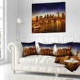 thumbnail image 3 of Designart Manhattan Sunset on East River - Cityscape Photo Throw Pillow - 16x16, 3 of 5