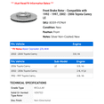 thumbnail image 2 of Front Brake Rotor - Compatible with 1992 - 1997, 2002 - 2006 Toyota Camry LE 1993 1994 1995 1996 2003 2004 2005, 2 of 2