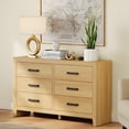 thumbnail image 3 of WAMPAT Farmhouse Dresser for Bedroom, 53 Inch Farmhouse Wood Storage Cabinet with 6 Drawers, Rustic Chest of Drawers for Living Room & Hallway, 3 of 8