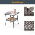 thumbnail image 4 of ACEGOSES Outdoor Water-Proof and Rattan Powder-coated Steel and HIPS End Table, Grey/Brown, 4 of 5