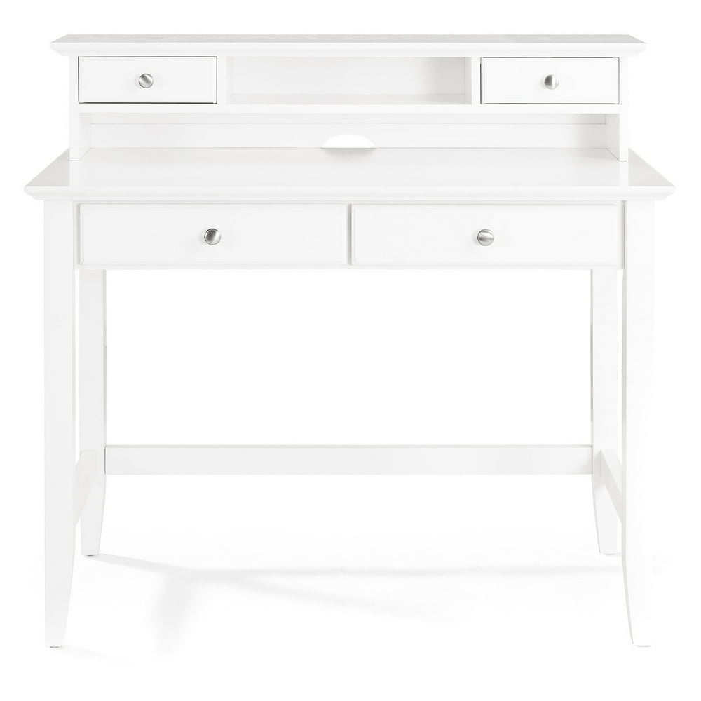Campbell Writing Desk with Hutch in White Finish - Walmart.com ...