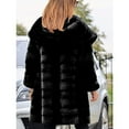 thumbnail image 4 of Chaqueta con capucha y abrigo de piel para mujer, cárdigan largo de gran tamaño, chaqueta de invierno, abrigo de piel sintética cálido para invierno (2XL), 4 of 4