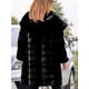 thumbnail image 3 of Chaqueta con capucha y abrigo de piel para mujer, cárdigan largo de talla grande, chaqueta de invierno, abrigo de piel sintética cálido para invierno (3XL), 3 of 4