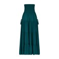 thumbnail image 6 of Abomasnow Women's Summer Boho Maxi Skirts Casual Elastic High Waist Tiered Long Skirts with Pockets Fashion A Line Flowy Vacation Beach Skirts, 6 of 9
