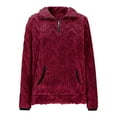 thumbnail image 5 of biudgviw Half Zip Sweatshirt for Women Fleece Long Sleeve Lapel Pullover Tops Casual Fuzzy Comfy Winter Thermal Clothes with Pocket, 5 of 7