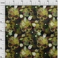 thumbnail image 3 of oneOone Silk Tabby Olive Green Fabric Skull Sewing Fabric By The Yard Printed Diy Clothing Sewing Supplies 42 Inch Wide, 3 of 5