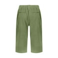 thumbnail image 4 of Huankd Bermuda Shorts For Women Linen Shorts Knee Length Elastic Waist Long Shorts Casual Summer Shorts Petite Capri Pants Dressy Beach Comfy Pull On Shorts With Pockets Army Green M, 4 of 8