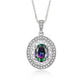 thumbnail image 3 of RYLOS Matching Jewelry Set Sterling Silver Princess Diana Inspired Ring & Pendant Necklace. Gemstone & Diamonds, 8X6MM Alexandrite June Birthstone; Size 5, 3 of 7