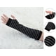 thumbnail image 2 of GUANTES DE LANA LARGOS GÓTICOS SIN DEDOS PARA MUJERES CON AGUJERO PARA EL Pulgar EN RAYAS SÓLIDAS NEGRO-GRIS OSCURO, 2 of 6