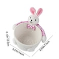 thumbnail image 3 of Easter Bunny Basket Woven Candy Bowl, Fabric Rope Storage Basket for Eggs Chocolate Cookies, Cute Rabbit Decorative Gift Container, Holiday Party Centerpiece Bowl for Treats Desserts Display, 3 of 6