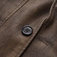 thumbnail image 2 of JUSLIO Mens Coats Casual Solid Fashion Motorcycle Turndown Collar Leather Winter Jacket Suit Coat(X-Large,Brown), 2 of 9