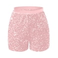 thumbnail image 5 of GEWSEY Women's Sparkly Sequin Shorts Elastic Waist Glitter Straight Leg Party Shorts with Pockets (Pink, XXL), 5 of 7