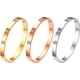 thumbnail image 1 of Pulsera de plata para mujer y niña, brazalete con incrustaciones de circonitas de acero inoxidable, estilo simple, 1 of 4