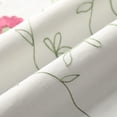 thumbnail image 3 of 3-Piece Red Floral Embroidered White Linen Curtains Set with Tiers & Valance for Girls Room, Rod Pocket, 52x18 & 30x36, 3 of 4